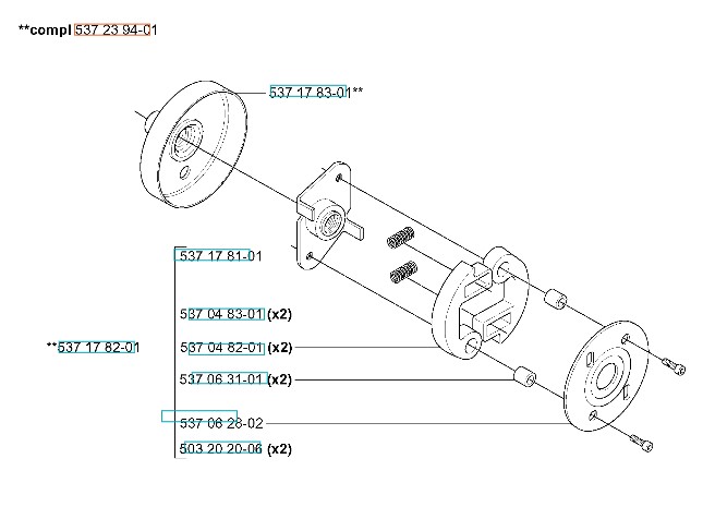 Kit clutch 240F, 240R, GR41, GR50, RS44 in the group  at Motorsågsbutiken (5372394-01)