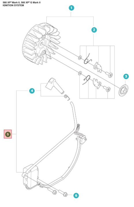 Ignition Module Husqvarna 560XP Mark II, 562XP Mark II in the group Husqvarna Chainsaw 5-series / Spare parts Husqvarna 562XPG chainsaw at Motorsågsbutiken (5463781-01)