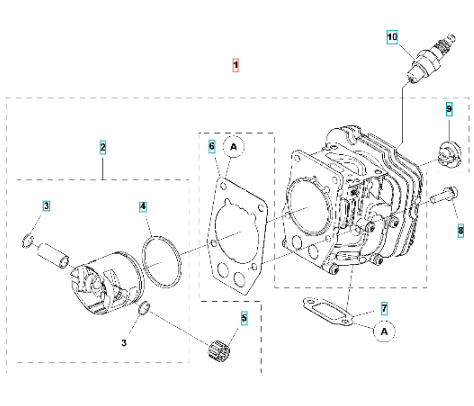 Cylinder Husqvarna T540XP in the group Husqvarna Chainsaw 5-series / Spare parts Husqvarna T540XP chainsaw at Motorsågsbutiken (5863415-02)