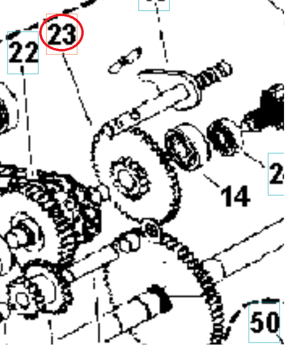 Gear 15-44 5986775-01 in the group  at Motorsågsbutiken (5986775-01)