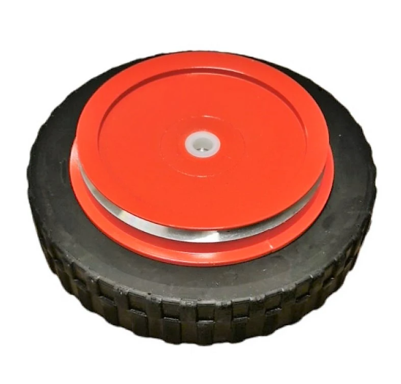 Drive wheel with red aluminum rim